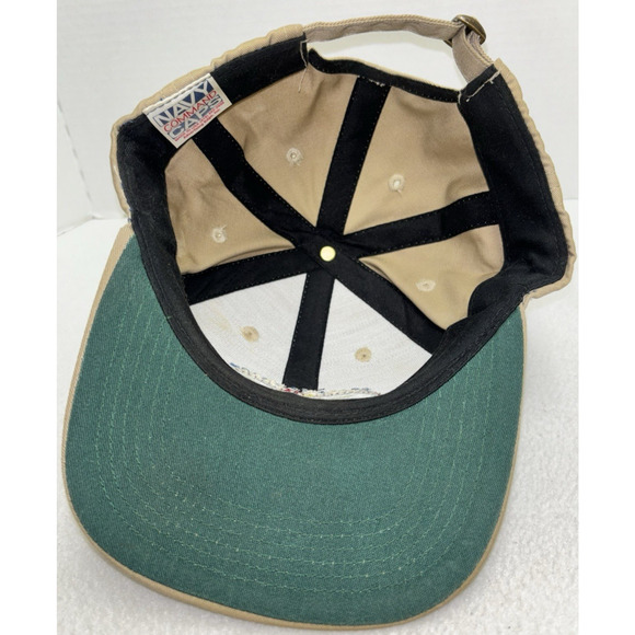 VTG Reagan Library Air Force One Cap Navy Command Caps Tan Adjustable USA Made - Picture 7 of 8